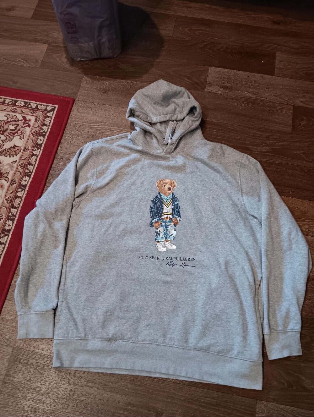 Ralph Lauren Gray Polo Bear Pullover Hoodie